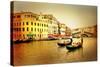 Amazing Venice on Sunset - Artistic Toned Picture-Maugli-l-Stretched Canvas