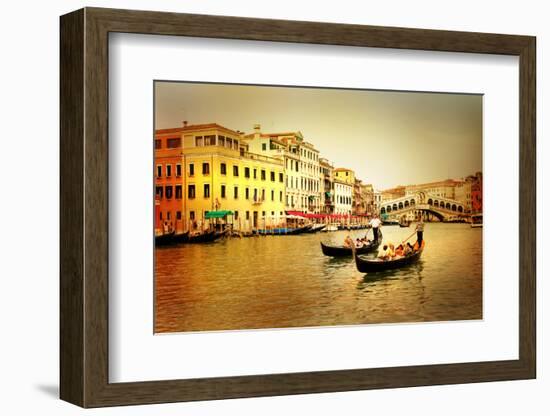 Amazing Venice on Sunset - Artistic Toned Picture-Maugli-l-Framed Photographic Print