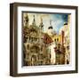 Amazing Venice - Painting Style Series - San Marco Square-Maugli-l-Framed Art Print