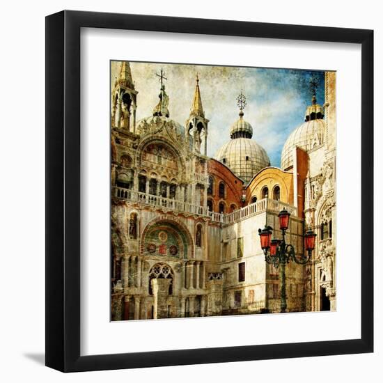 Amazing Venice - Painting Style Series - San Marco Square-Maugli-l-Framed Art Print