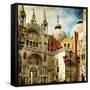 Amazing Venice - Painting Style Series - San Marco Square-Maugli-l-Framed Stretched Canvas