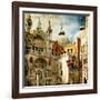 Amazing Venice - Painting Style Series - San Marco Square-Maugli-l-Framed Art Print