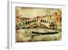 Amazing Venice,Rialto Bridge - Artwork In Painting Style-Maugli-l-Framed Art Print