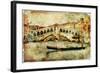 Amazing Venice,Rialto Bridge - Artwork In Painting Style-Maugli-l-Framed Art Print