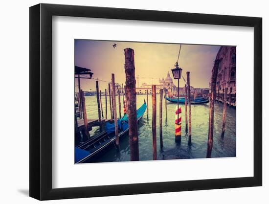 Amazing View of Grand Canal at Sunset. San Marco, Venice, Italy, Europe. Beauty World. Retro Style-Leonid Tit-Framed Photographic Print