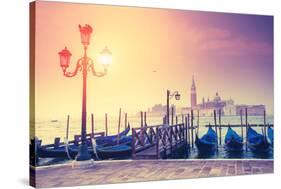 Amazing View of Grand Canal at Sunset with San Giorgio Maggiore Church. San Marco, Venice, Italy, E-Leonid Tit-Stretched Canvas