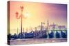 Amazing View of Grand Canal at Sunset with San Giorgio Maggiore Church. San Marco, Venice, Italy, E-Leonid Tit-Stretched Canvas
