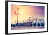 Amazing View of Grand Canal at Sunset with San Giorgio Maggiore Church. San Marco, Venice, Italy, E-Leonid Tit-Framed Photographic Print