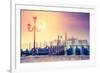 Amazing View of Grand Canal at Sunset with San Giorgio Maggiore Church. San Marco, Venice, Italy, E-Leonid Tit-Framed Photographic Print