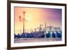 Amazing View of Grand Canal at Sunset with San Giorgio Maggiore Church. San Marco, Venice, Italy, E-Leonid Tit-Framed Photographic Print