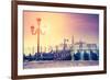 Amazing View of Grand Canal at Sunset with San Giorgio Maggiore Church. San Marco, Venice, Italy, E-Leonid Tit-Framed Photographic Print