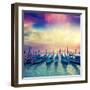 Amazing View of Grand Canal at Sunset with San Giorgio Maggiore Church. San Marco, Venice, Italy, E-Leonid Tit-Framed Photographic Print