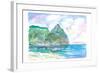 Amazing View of Piton In Saint Lucia-M. Bleichner-Framed Art Print