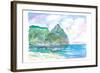 Amazing View of Piton In Saint Lucia-M. Bleichner-Framed Art Print