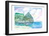 Amazing View of Piton In Saint Lucia-M. Bleichner-Framed Art Print