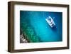 Amazing View to Yacht Sailing in Open Sea at Windy Day. Drone View - Birds Eye Angle-dellm60-Framed Photographic Print