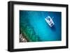 Amazing View to Yacht Sailing in Open Sea at Windy Day. Drone View - Birds Eye Angle-IM_photo-Framed Photographic Print
