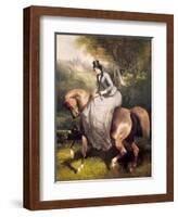 Amazon in the Forest at Pierrefonds-Alfred De Dreux-Framed Giclee Print