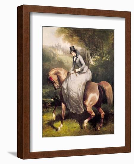 Amazon in the Forest at Pierrefonds-Alfred De Dreux-Framed Giclee Print