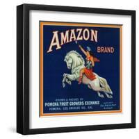 Amazon Orange Label - Pomona, CA-Lantern Press-Framed Art Print