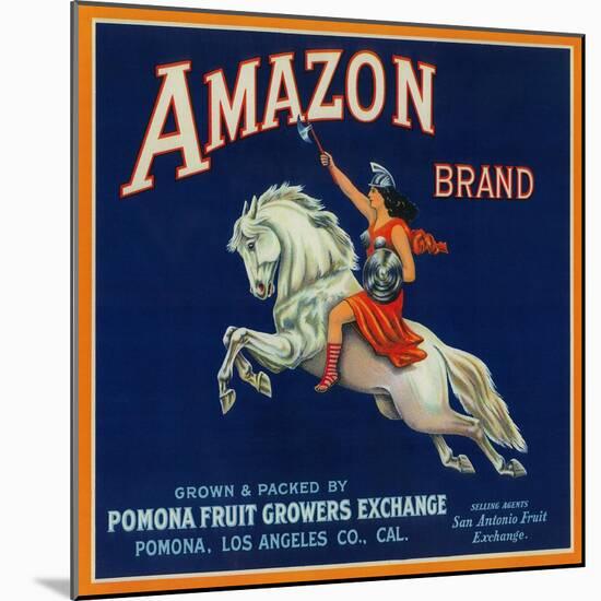Amazon Orange Label - Pomona, CA-Lantern Press-Mounted Art Print