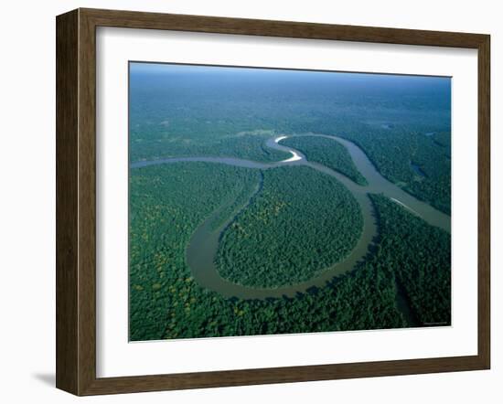 Amazon River, Amazon Jungle, Aerial View, Brazil-Steve Vidler-Framed Photographic Print