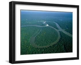 Amazon River, Amazon Jungle, Aerial View, Brazil-Steve Vidler-Framed Photographic Print