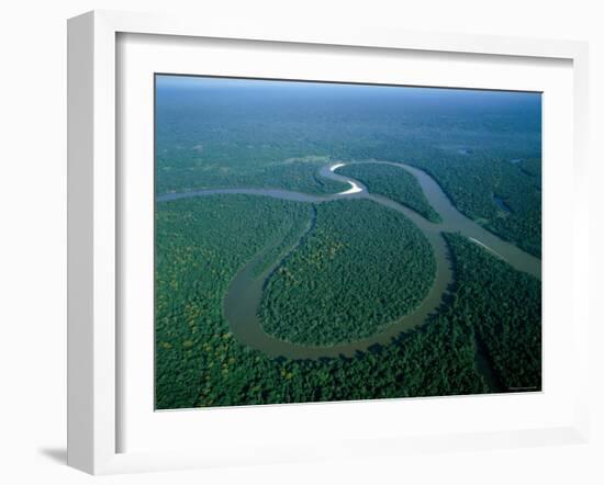 Amazon River, Amazon Jungle, Aerial View, Brazil-Steve Vidler-Framed Photographic Print