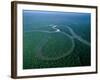 Amazon River, Amazon Jungle, Aerial View, Brazil-Steve Vidler-Framed Photographic Print