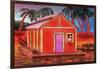 Amazon River Houseboat-John Newcomb-Framed Giclee Print