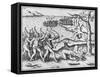 Amazon Women Attack Men Strung Up in Trees-Theodore de Bry-Framed Stretched Canvas