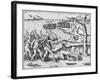 Amazon Women Attack Men Strung Up in Trees-Theodore de Bry-Framed Giclee Print