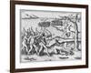 Amazon Women Attack Men Strung Up in Trees-Theodore de Bry-Framed Giclee Print