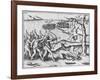 Amazon Women Attack Men Strung Up in Trees-Theodore de Bry-Framed Giclee Print