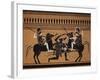 Amazons Fighting, Engraving from Greek Vases Conserved at Leyden, Holland, 19th century-null-Framed Giclee Print