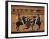 Amazons Fighting, Engraving from Greek Vases Conserved at Leyden, Holland, 19th century-null-Framed Giclee Print