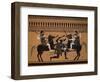 Amazons Fighting, Engraving from Greek Vases Conserved at Leyden, Holland, 19th century-null-Framed Giclee Print