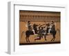 Amazons Fighting, Engraving from Greek Vases Conserved at Leyden, Holland, 19th century-null-Framed Giclee Print