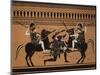 Amazons Fighting, Engraving from Greek Vases Conserved at Leyden, Holland, 19th century-null-Mounted Giclee Print