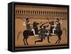 Amazons Fighting, Engraving from Greek Vases Conserved at Leyden, Holland, 19th century-null-Framed Stretched Canvas