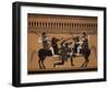 Amazons Fighting, Engraving from Greek Vases Conserved at Leyden, Holland, 19th century-null-Framed Giclee Print