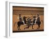 Amazons Fighting, Engraving from Greek Vases Conserved at Leyden, Holland, 19th century-null-Framed Giclee Print