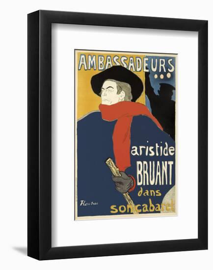 Ambassadeurs: Aristide Bruant, 1892-Henri de Toulouse-Lautrec-Framed Art Print