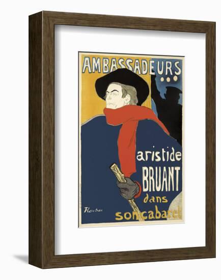 Ambassadeurs: Aristide Bruant, 1892-Henri de Toulouse-Lautrec-Framed Art Print