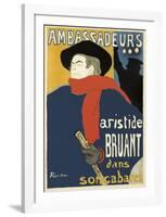 Ambassadeurs: Aristide Bruant, 1892-Henri de Toulouse-Lautrec-Framed Art Print