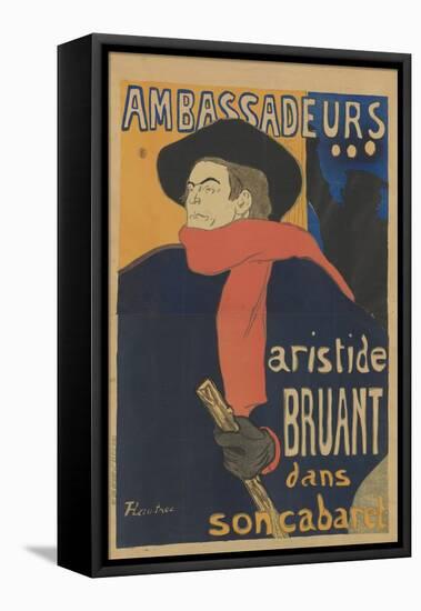 Ambassadeurs: Aristide Bruant, 1892-Henri de Toulouse-Lautrec-Framed Stretched Canvas