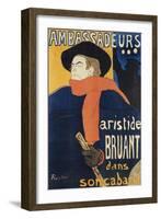 Ambassadeurs; Aristide Bruant, 1892-Henri de Toulouse-Lautrec-Framed Giclee Print