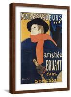 Ambassadeurs; Aristide Bruant, 1892-Henri de Toulouse-Lautrec-Framed Giclee Print