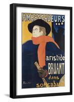 Ambassadeurs; Aristide Bruant, 1892-Henri de Toulouse-Lautrec-Framed Giclee Print