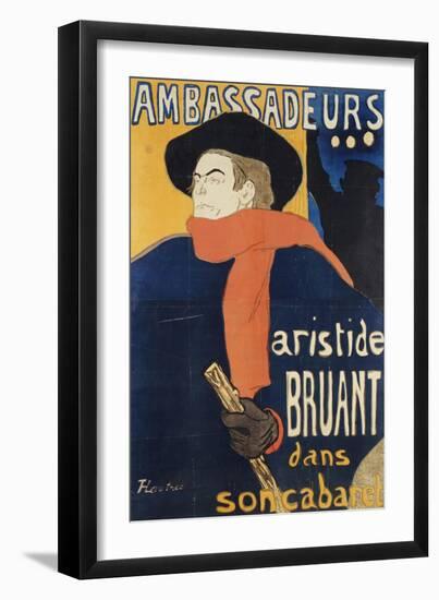 Ambassadeurs; Aristide Bruant, 1892-Henri de Toulouse-Lautrec-Framed Giclee Print